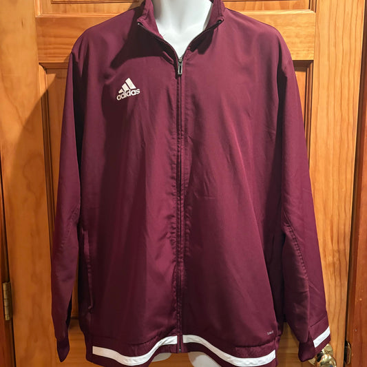 Adidas lightweight jacket maroon zip front Men's - L