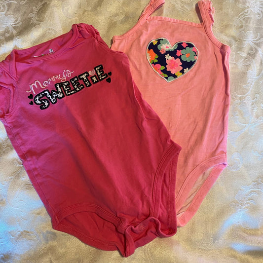 Jumping Beans, 18m, onesies, bodysuit Mommys Sweetie, pink with floral heart 18 Months