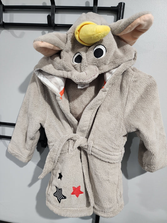 Disney, Dumbo Bathrobe Gray, w. Ears on Hood 2T