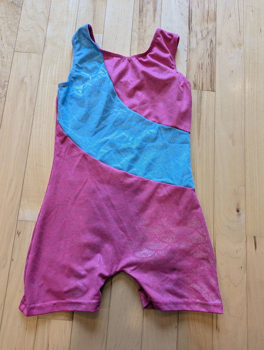 Pink/Blue Mermaid Scale Biketard Size 100 Ballet-Dance-Gym