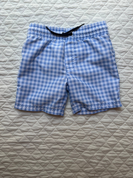 Carter's Blue and white checkered swim trunks 3T