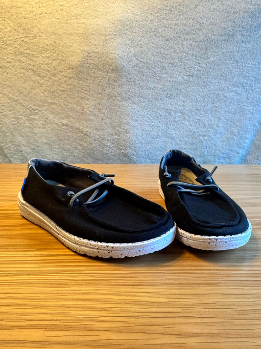 Hey Dude Black with glitter slide ons, barely worn Black with glitter slide ons, barely worn 3 (Big Kid)