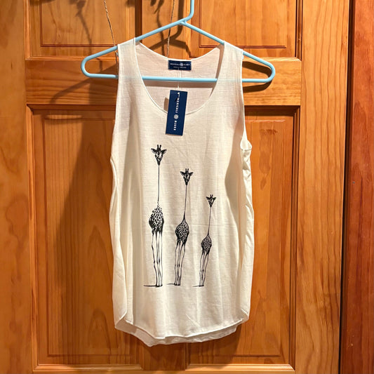 Mexicali Blues NWT super lightweight ivory tanktop with giraffe motif ONE SIZE  looks like M/L poly Women's - M