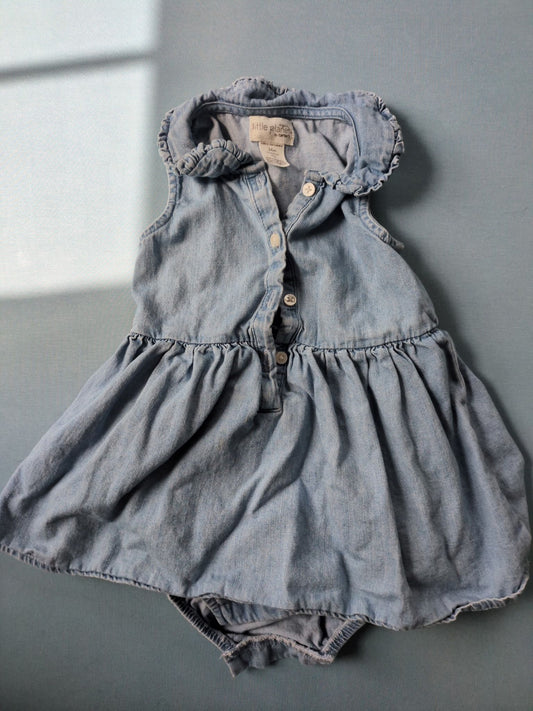 Little Planet - 24m Super sweet button up jean dress lightweight 24 Months