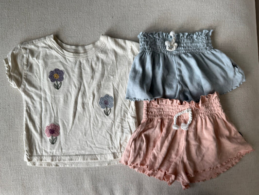 Easy Peasy, modern moments GUC two shorts and tee bundle 2T