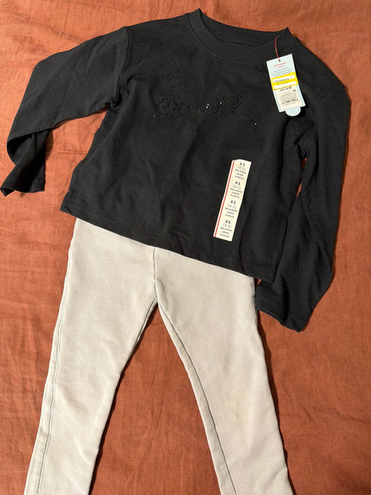 J crew/Cat and Jack J crew leggings with new cat and jack sparkle sweater shirt 4T/4