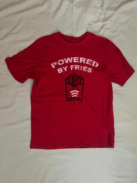 Wonder Nation girls' "Powered By Fries" t-shirt red w/ French fries graphic 14