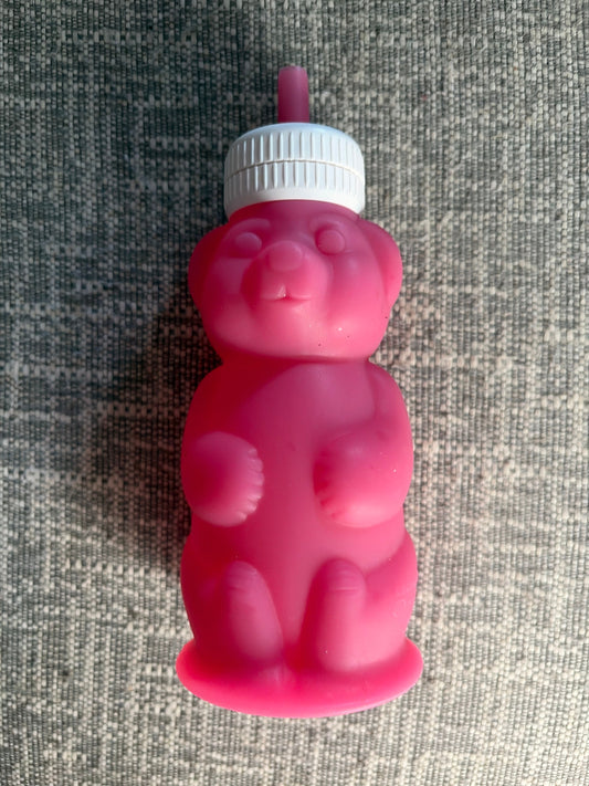 Legendairy Milk Honey Bear Straw Cup Pink silicone squeeze training cup