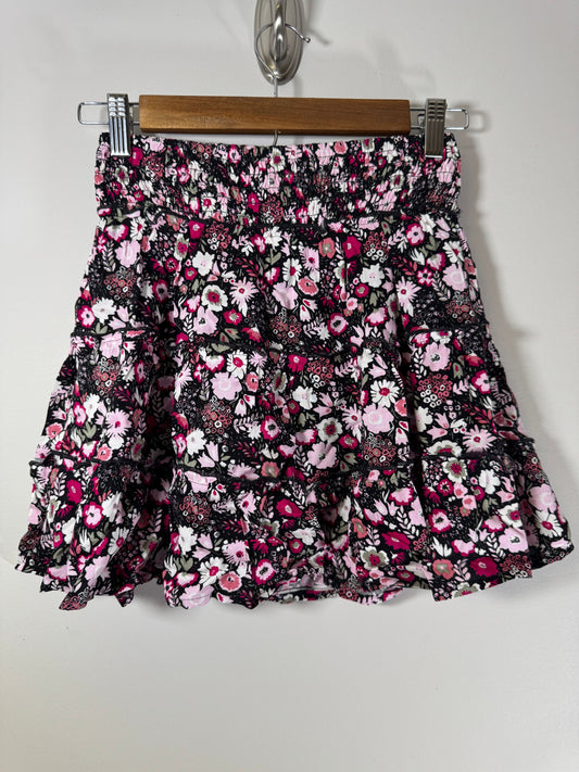 SO Black/Pink Flowy Floral Skort 10