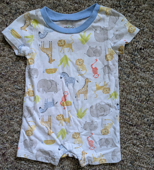 Chick pea: 0-3 months Jungle animal romper Newborn