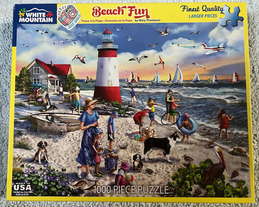 White Mountain Puzzle 1000 piece puzzle. No smoking/No pet home. Assembled once.