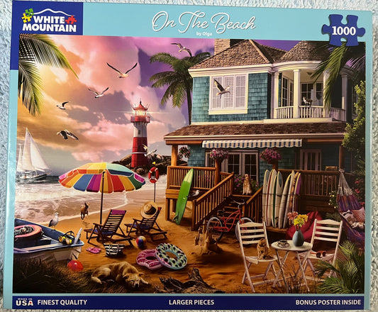 White Mountain Puzzle 1000 piece puzzle. No smoking/No pet home. Assembled once.