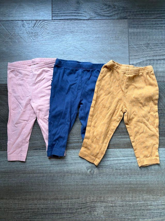 Carters, 9m, Pants 3 Pack: Polka Dots, Blue w/ Ruffles, Pink 9 Months