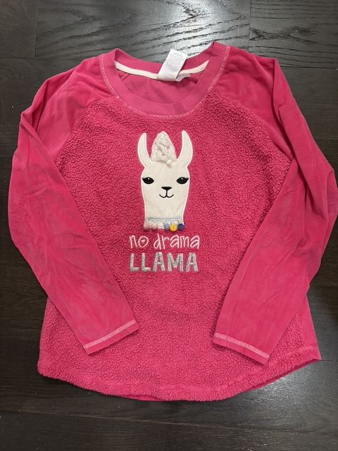 Secret Treasures pink fleece sweater with an alpaca 10