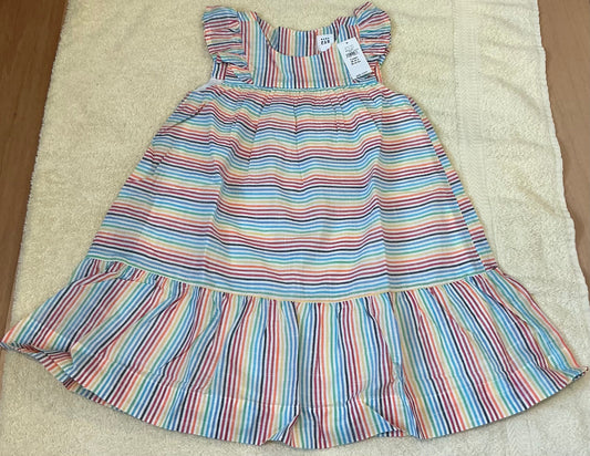 GAP rainbow striped dress girls 4T, NWT Cotton, lined, sleeveless 4T/4