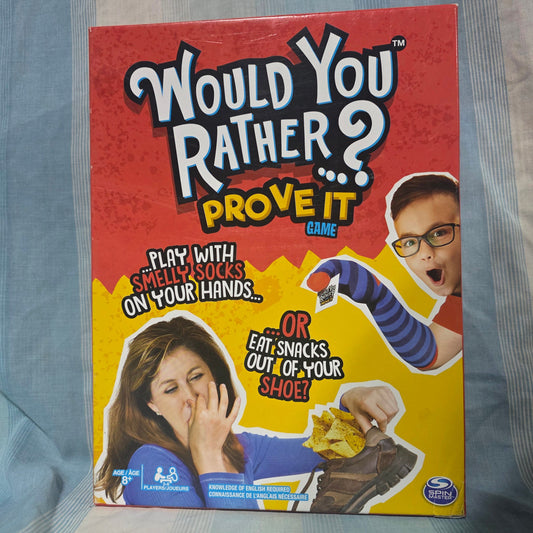 Spin Master Games Would You Rather, Prove It game ame involves players voting on bizarre dilemmas and debating Games