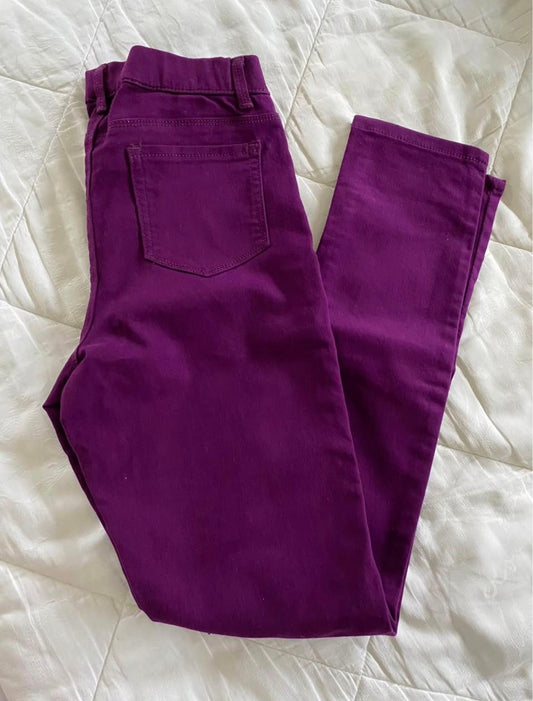wonder nation, 14, NWT Girls pull-on jegging jeans elastic waist, 65% cotton 2%spandex, purple 14