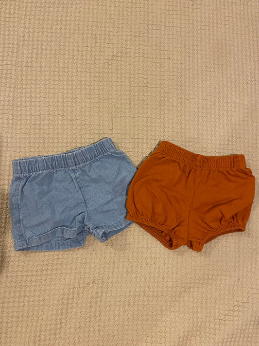 Carters, wonder Nation Set of 2 cotton shorts 3 Months