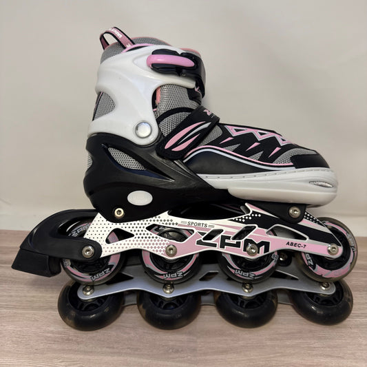 2PM Sports Adjustable Pink Inline Roller Skates Size 3Y-6Y adjustable skates Miscellaneous