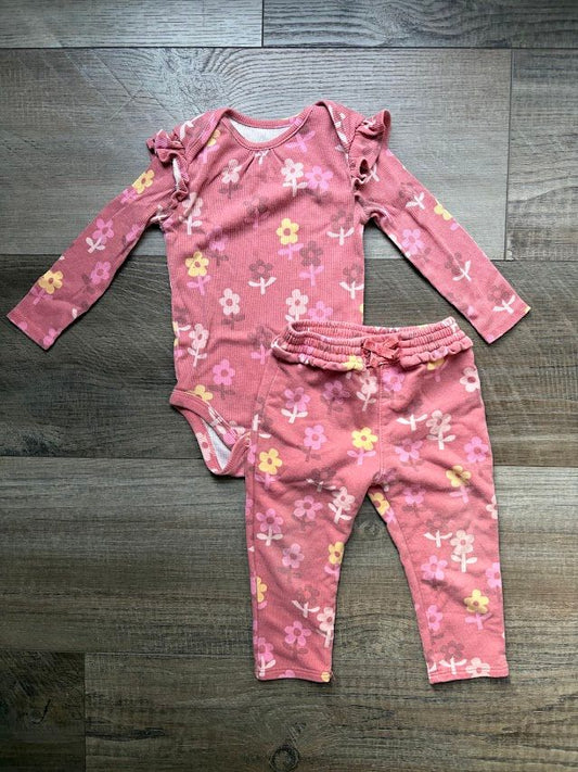 Garanimals, 18m, Pink Flowered Onesie & Pants Long sleeve shirt and pants outfit 18 Months