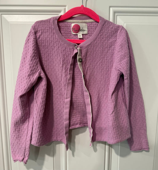 Mini boden sweater size 6 - 7 Light purple partial button up 6