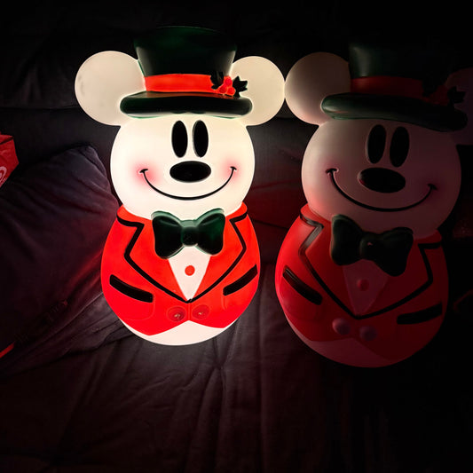 Christmas - Decorations - New Molded- Hard Plastic Mickey Mouse light- electric - 2ft tall Outdoor