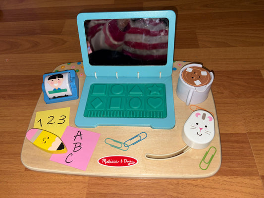 Melissa & Doug Wooden Work & Play Desktop Activity Board Toddler