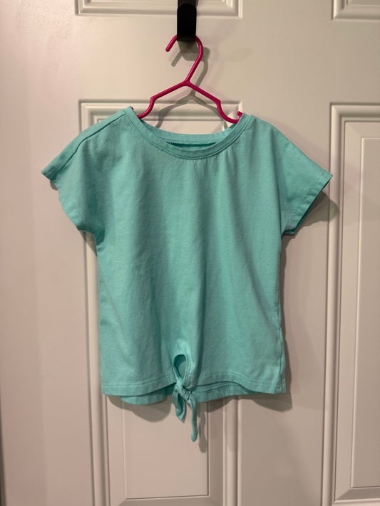 Childrens place short sleeve t shirt girls Size 5 6 mint green. Tie front 5T/5