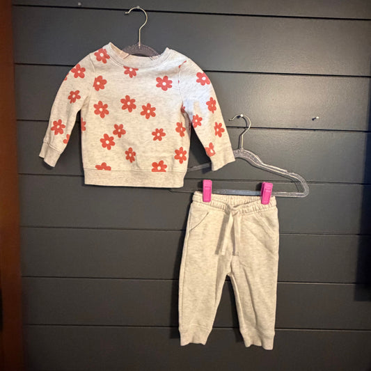 Cat and Jack Floral sweatsuit 12 Months