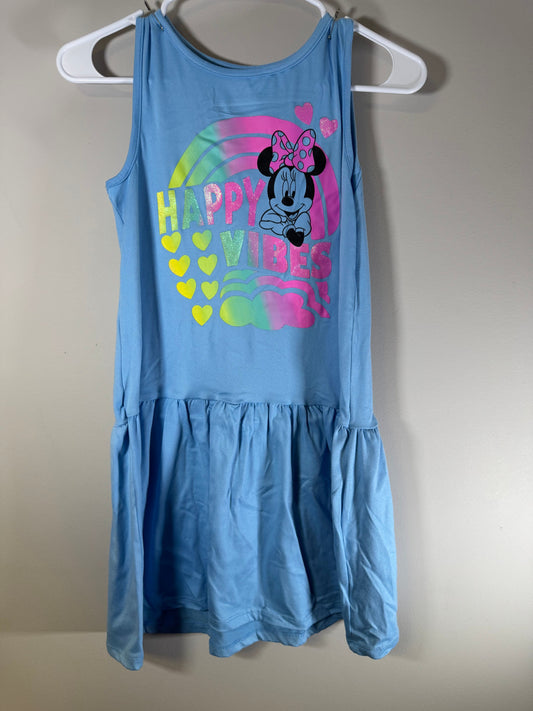 Disney Minnie Mouse Lt Blue Minnie Multi-Color Happy Vibes Tank Dress Sz 10-12 10