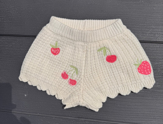Boutique knit shorts strawberry cherry Lined elastic waist girls 12 months baby 12 Months