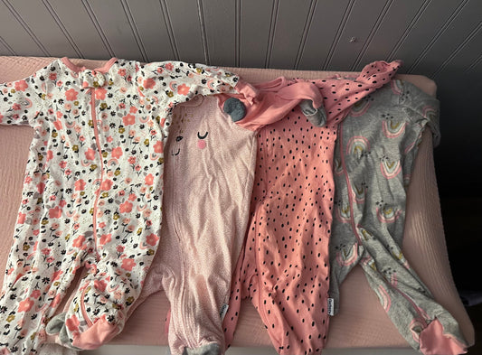Gerber Four Onesies - each worn twice Newborn