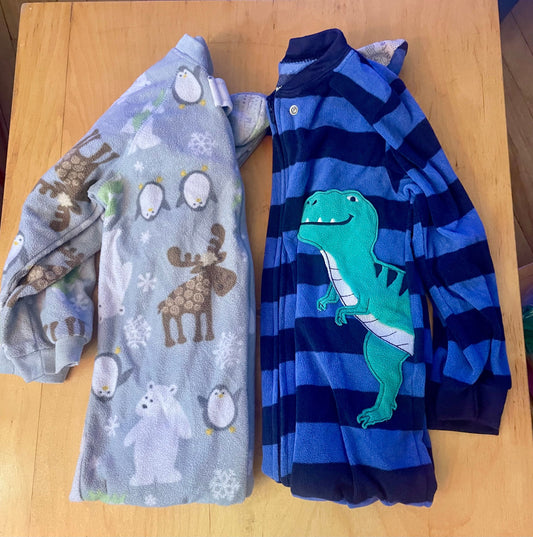 Carters Two fleece footed pajamas. 3T
