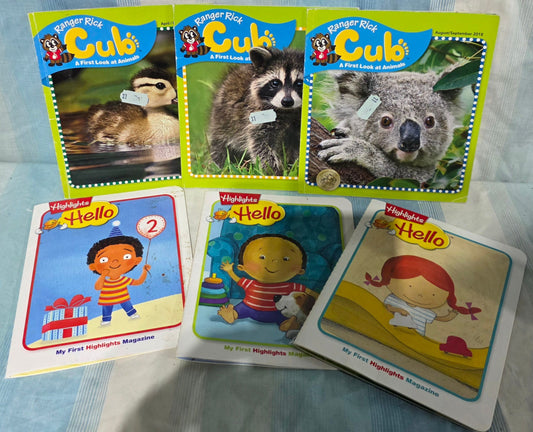 Ranger Rick Cub and Highlights Hello Vintage baby and toddler picture books Early Reader