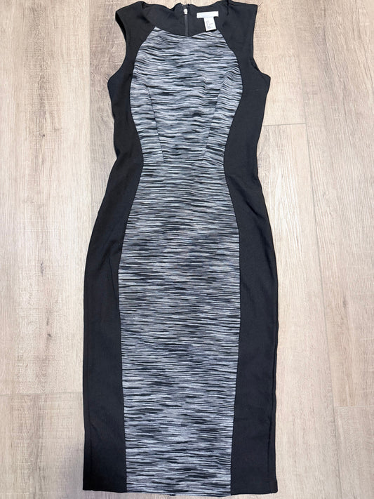 H&M Black and Gray Fitted Dress with back zipper Women's - S