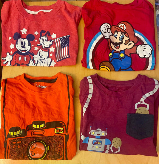 Disney, Jumping Bean, Nintendo, Cat & Jack Four graphic tshirts 5T/5