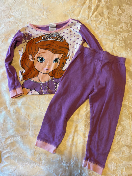 Disney, 2t, Sofia the First purple long sleeve shirt, pajamas set with pants 2T