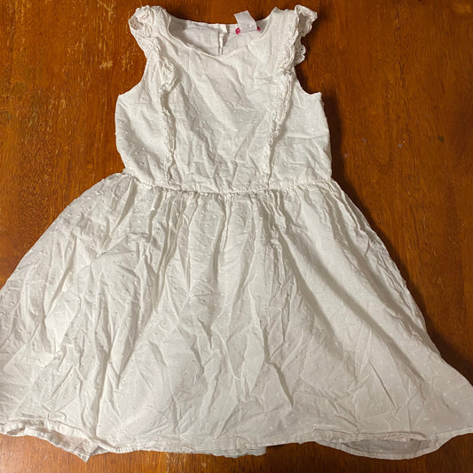 Zunie White eyelet lace ruffle dress 7 8 8