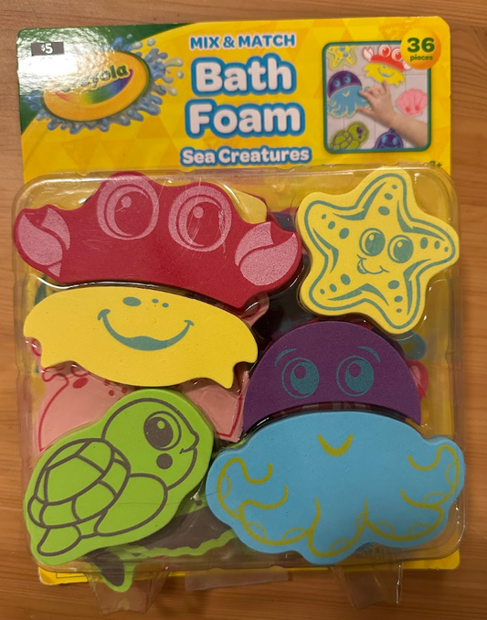 Brand NEW! Crayola Mix & Match Bath Foam-Sea Creatures - Stick to the Tub When Wet! Mess Free Bath Fun! Bathroom