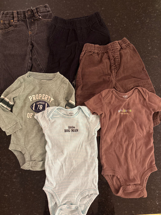 Carters Carters corduroy pants and onesies 12m, black jeans idk 12 Months