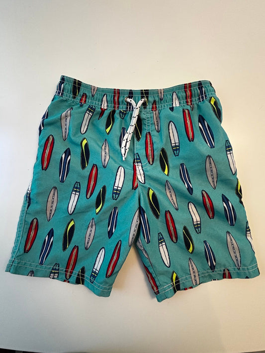 Carters boys swim suit boys size 7 blue with surfboards, pocket, drawstring 7