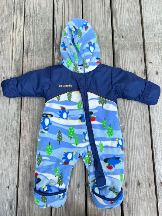 Columbia Infant Boy or Girl Size 12 Months Fleece Bunting Thick Penguins Snow Winter 12 Months