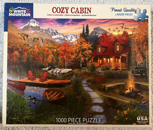 White Mountain Puzzle 1000 piece puzzle. No smoking/No pet home. Assembled once.