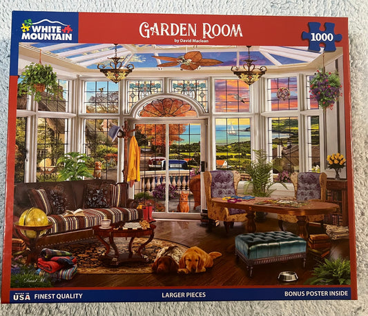 White Mountain Puzzle 1000 piece puzzle. No smoking/No pet home. Assembled once.