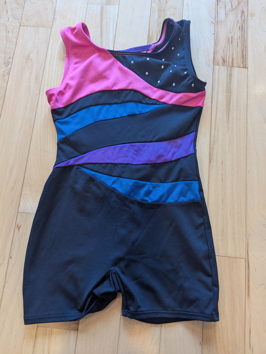 Freestyle Biketard Size 4/5 Black/Purple/Pink/Blue Ballet-Dance-Gym