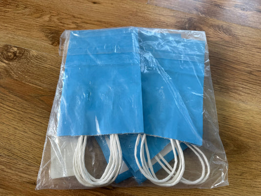 Suncolor 8inch blue unopened blue gift bags