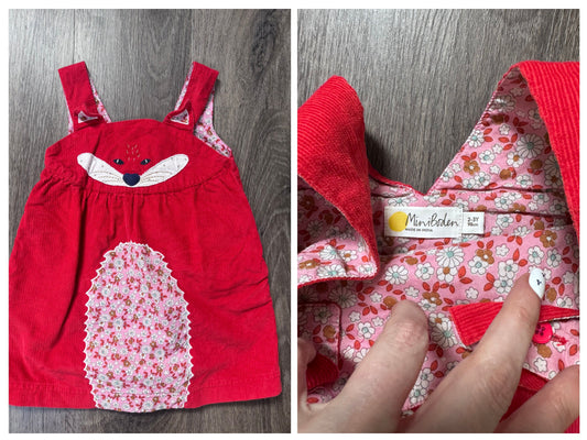 Mini Boden Mini Boden Girls Fox Pinnie Dress 2-3y EUC 2T