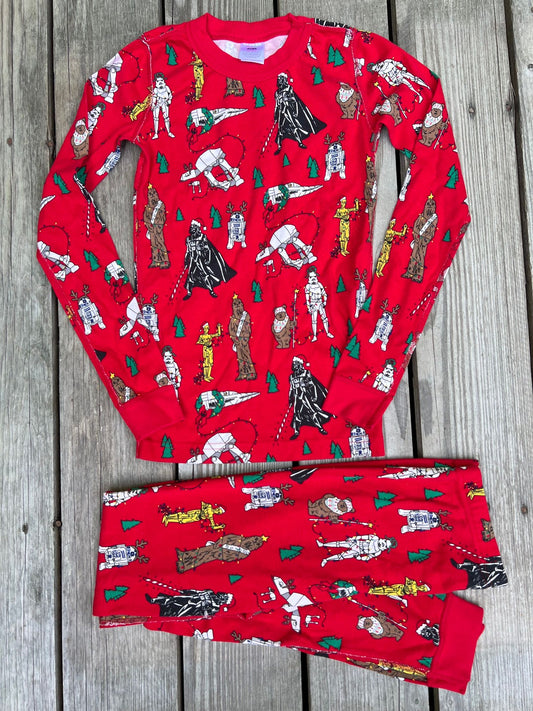 Hanna Andersson Size 12 150cm Pajamas Red Star Wars Christmas Festive Print NWOT Girl's Boy's 12