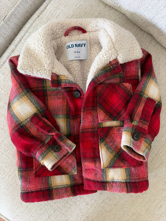 Old Navy 12-18 Month Lined Flannel Red Flannel 12 Months