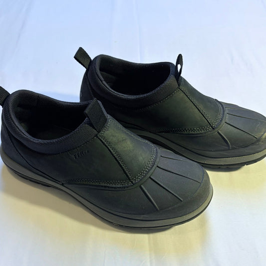 L.L. Bean womens rubber leather low boot shoe black size 9 Medium 9 (Adult)